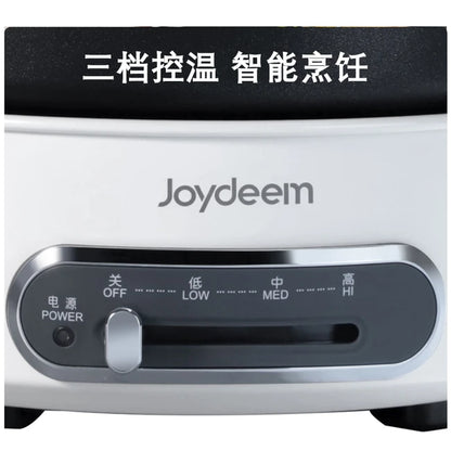 [JOYDEEM JD-3706W] 多功能烹饪锅|椰奶白|3档精准控温|4套烤盘