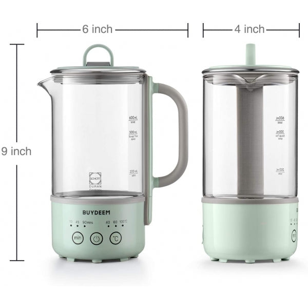 BUYDEEM K313] Mini Kettle Cooker, Mini Health Pot, 0.6 Liter, Green