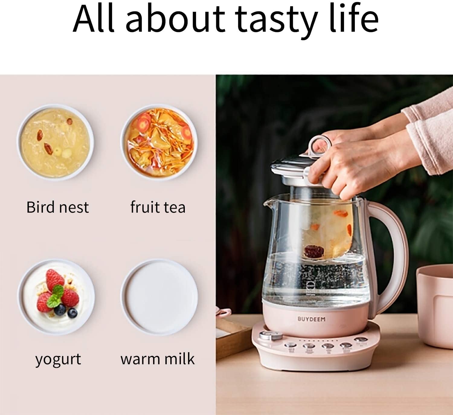 Electric Kettle Health Kettle Household Kettle Glass Health Pot  Multifunction Flower Teapot Automatic Electric Stew Bird's Nest Pot  Electric Kettle