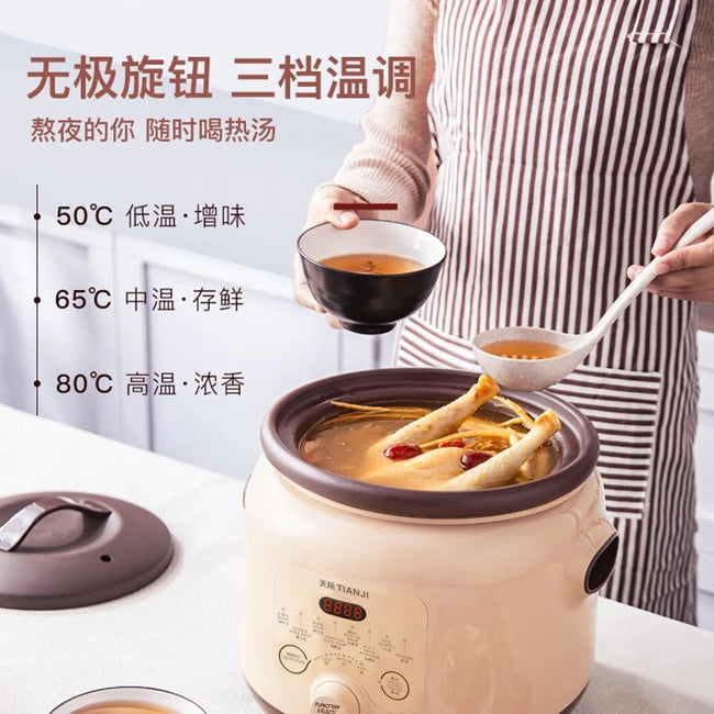 Tonze Electric Stew Pot Electric Stew Pot DGD40-40SED Soup Pot Stew Pot Purple Clay Tank Intelligent Appointment Timing 4L