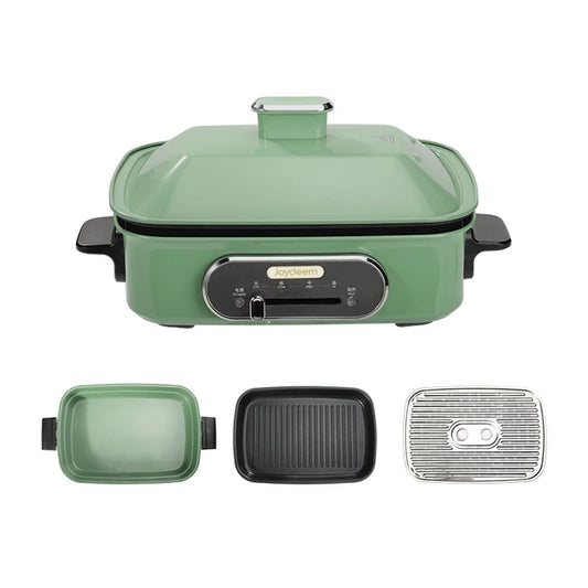 Joydeem Multi-function Cooking Pot Electric Hot Pot JD-HG9088G Mint Green Standard: Deep Pot Plate + Steak Plate + Steaming Plate 4.5L