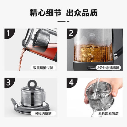 Joydeem automatic tea maker teapot with intelligent lifting and time control and temperature control, space gray JD-ZC6088G