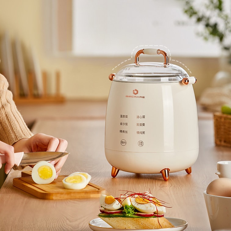 BECWARE egg boiler YD-620Z,Internet Celebrity Egg Shaped Electric Saucepan Smart Appointment Multi-function Electric Cooker White 1 Piece