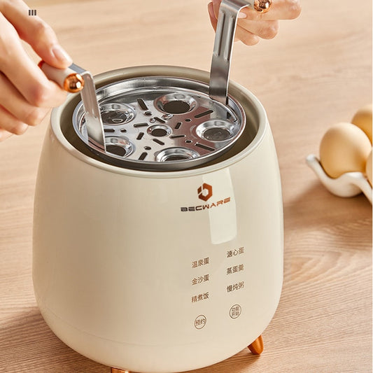 BECWARE egg boiler YD-620Z,Internet Celebrity Egg Shaped Electric Saucepan Smart Appointment Multi-function Electric Cooker White 1 Piece